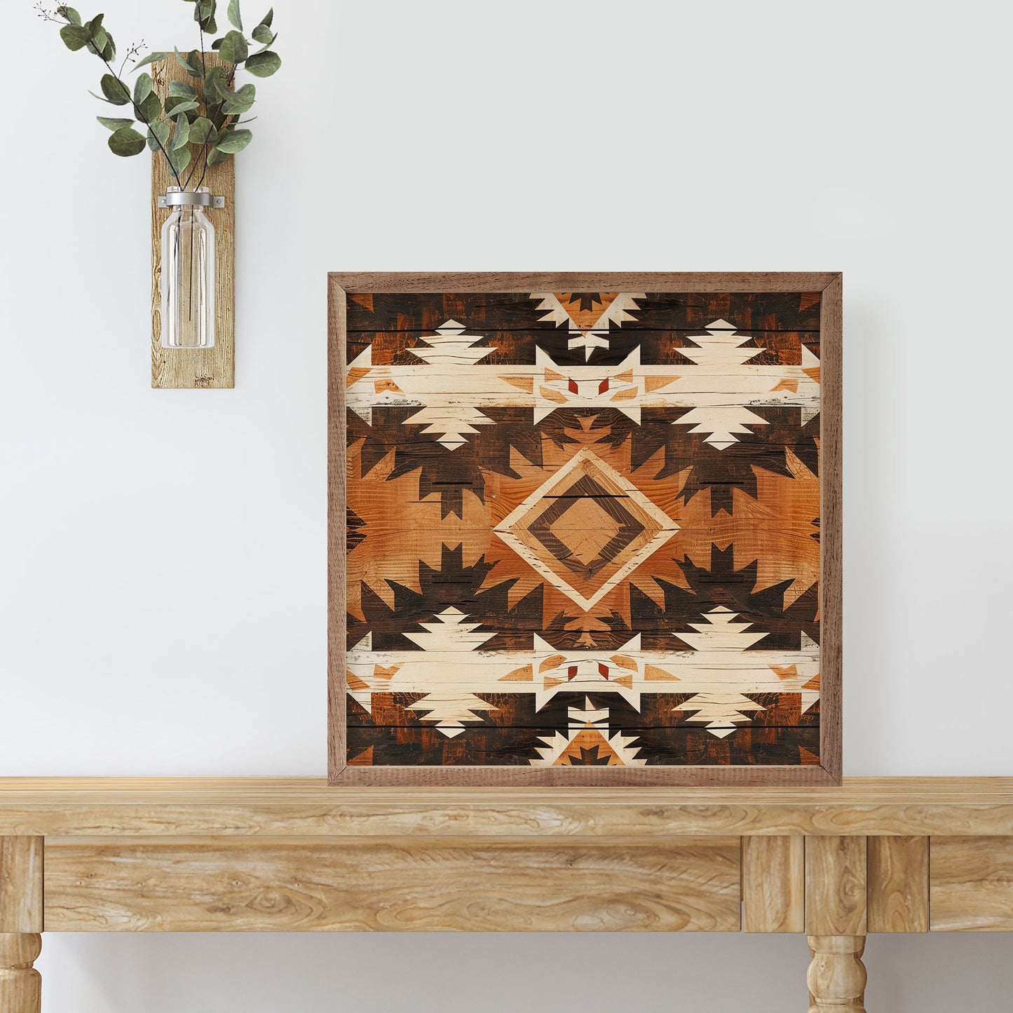 Southwestern Wood Orange Print