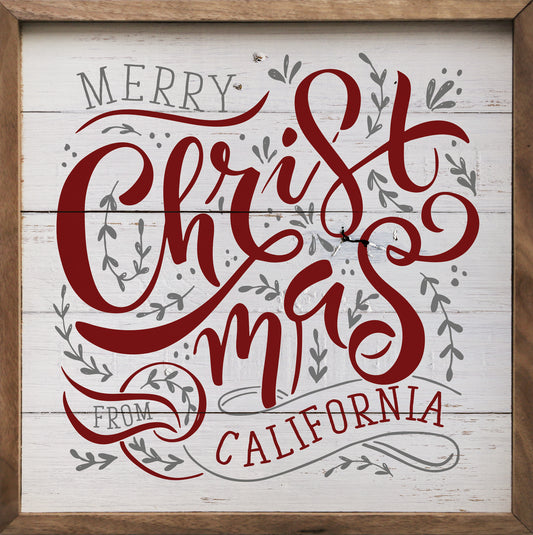 Personalized State Merry Christmas From Whitewash image 0