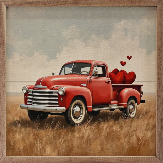 Red Valentine's Day Truck Hearts image 0