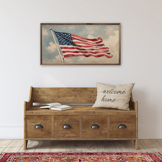 Flag Waving In Sky image 0