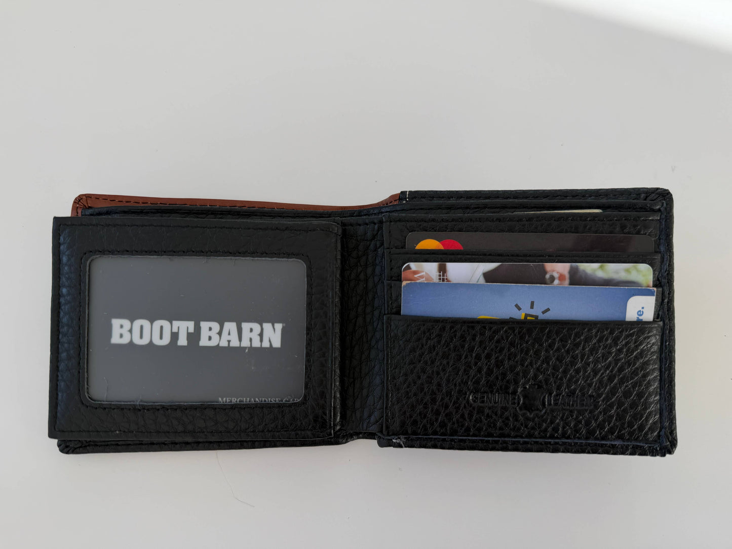 Leather Billfold Bifold Wallet with Zippered Pocket