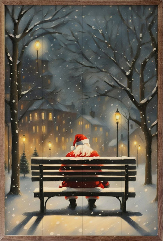 Santa On A City Bench image 0