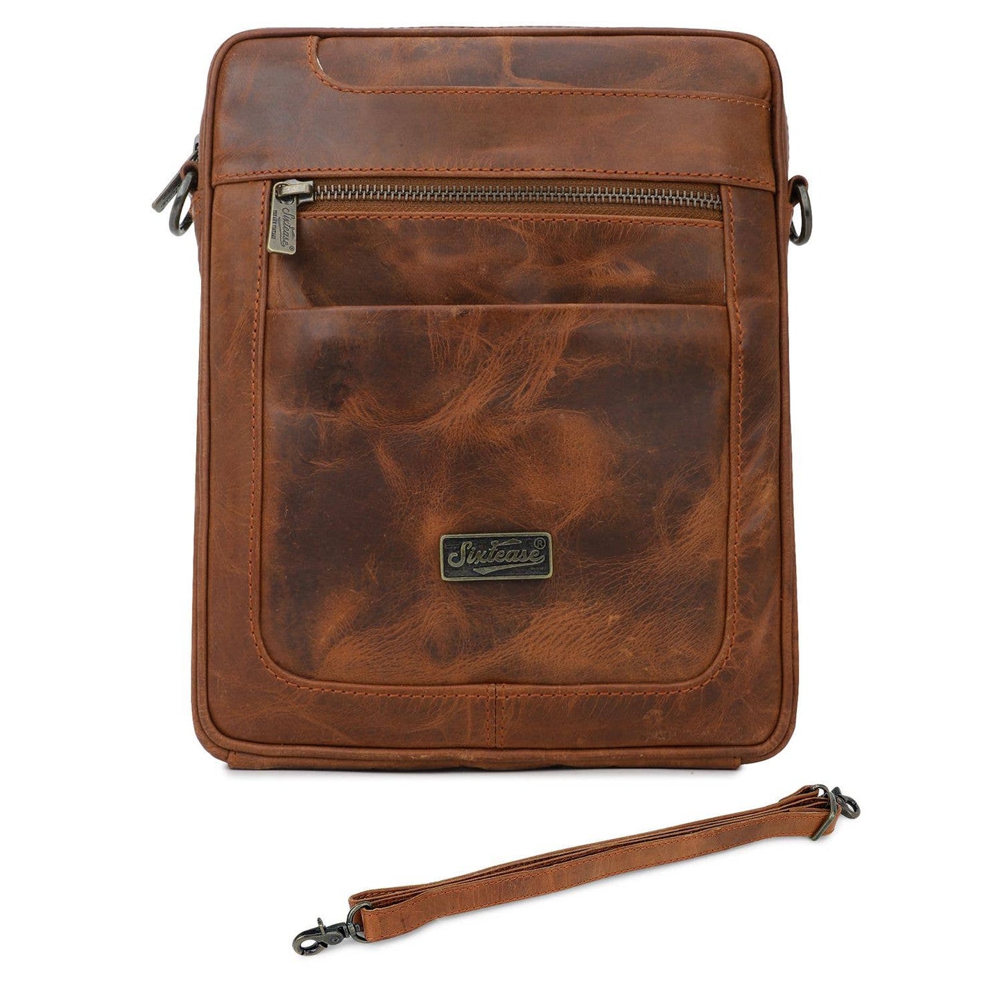 Rustic Genuine Leather Chestnut Crossbody