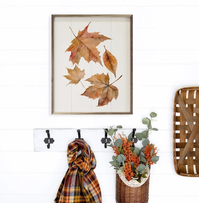 Four Autumn Leaves White image 0