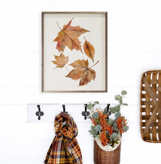 Four Autumn Leaves White image 0