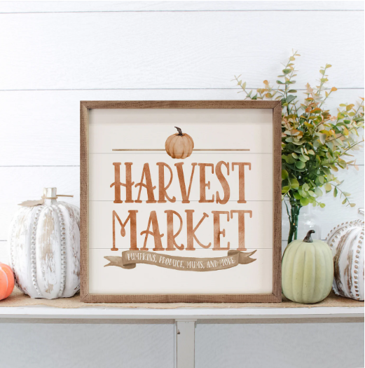 Watercolor Orange Harvest Market Pumpkin White image 1