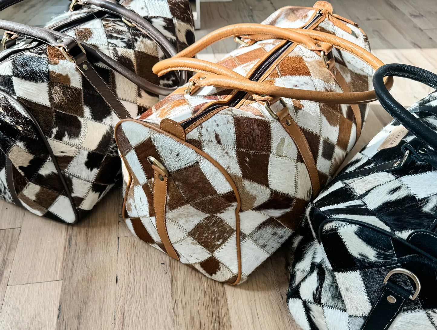 BOHO LUXE DUFFLE Weekender Leather Hair-On Cowhide Travel Bag