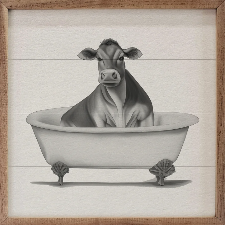 Jersey Cow In Bathtub image 0