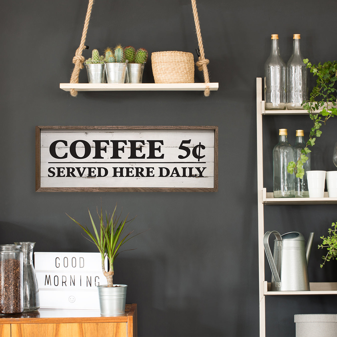 Coffee Served Here Daily Whitewash image 1