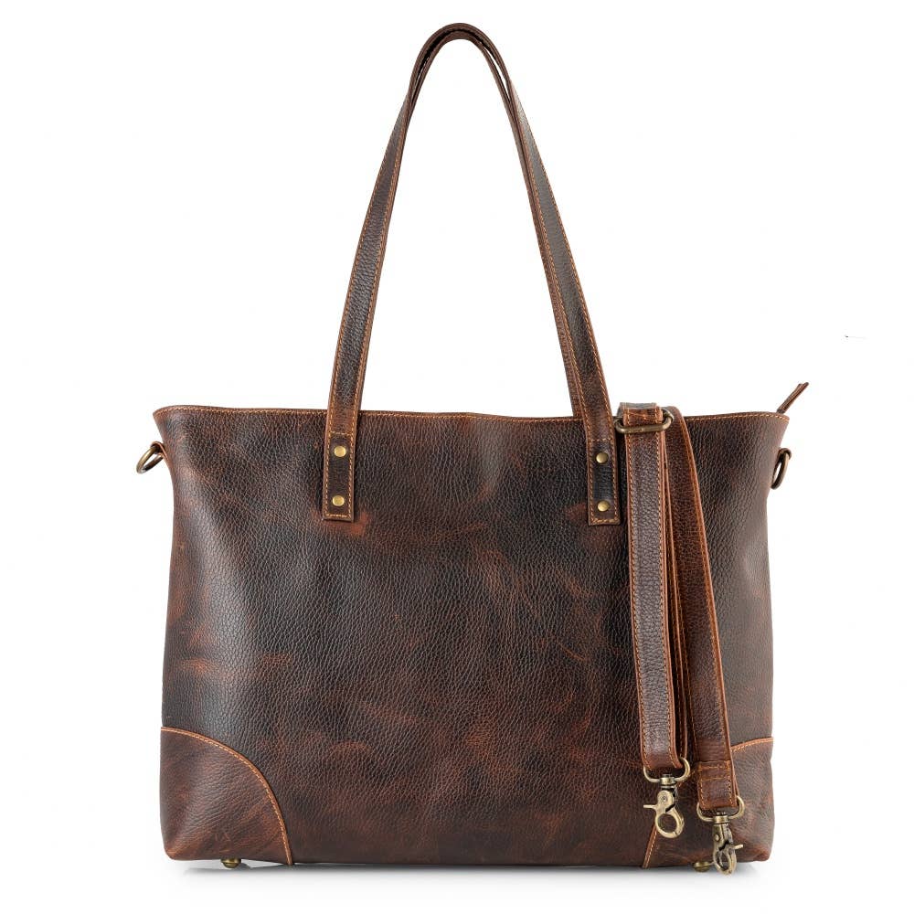 Genuine Leather Tote w/Laptop Compartment