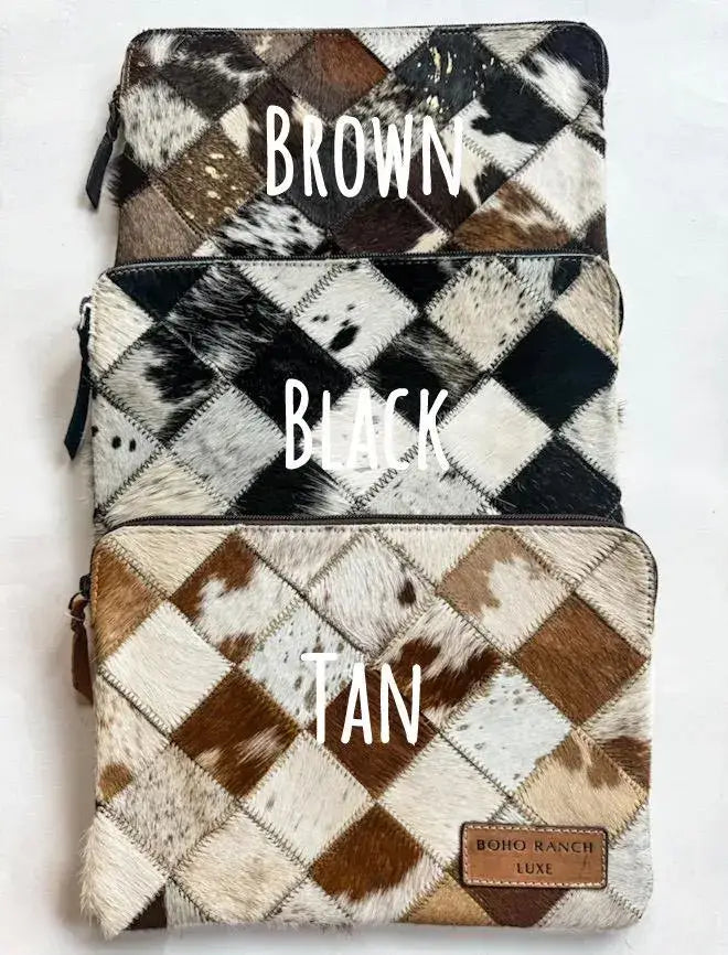 BOHO LUXE Laptop Sleeve Hair-on Cowhide