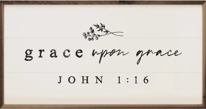 Grace Upon Grace John 1:16 Greenery White image 0
