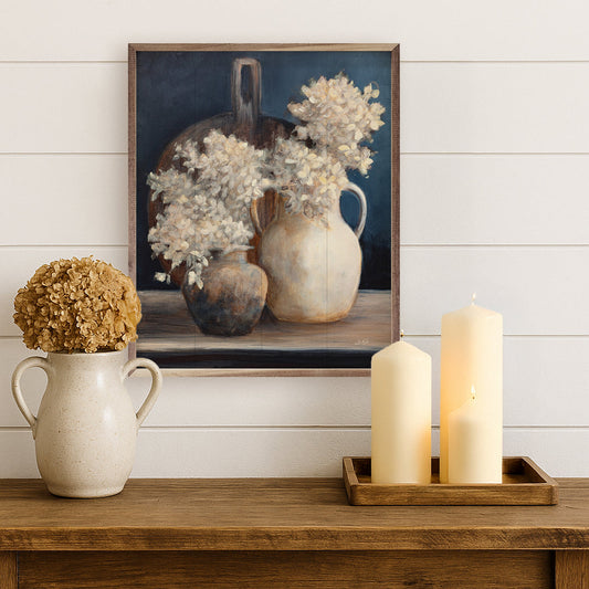 Golden Hydrangeas I White By Julia Purinton image 0