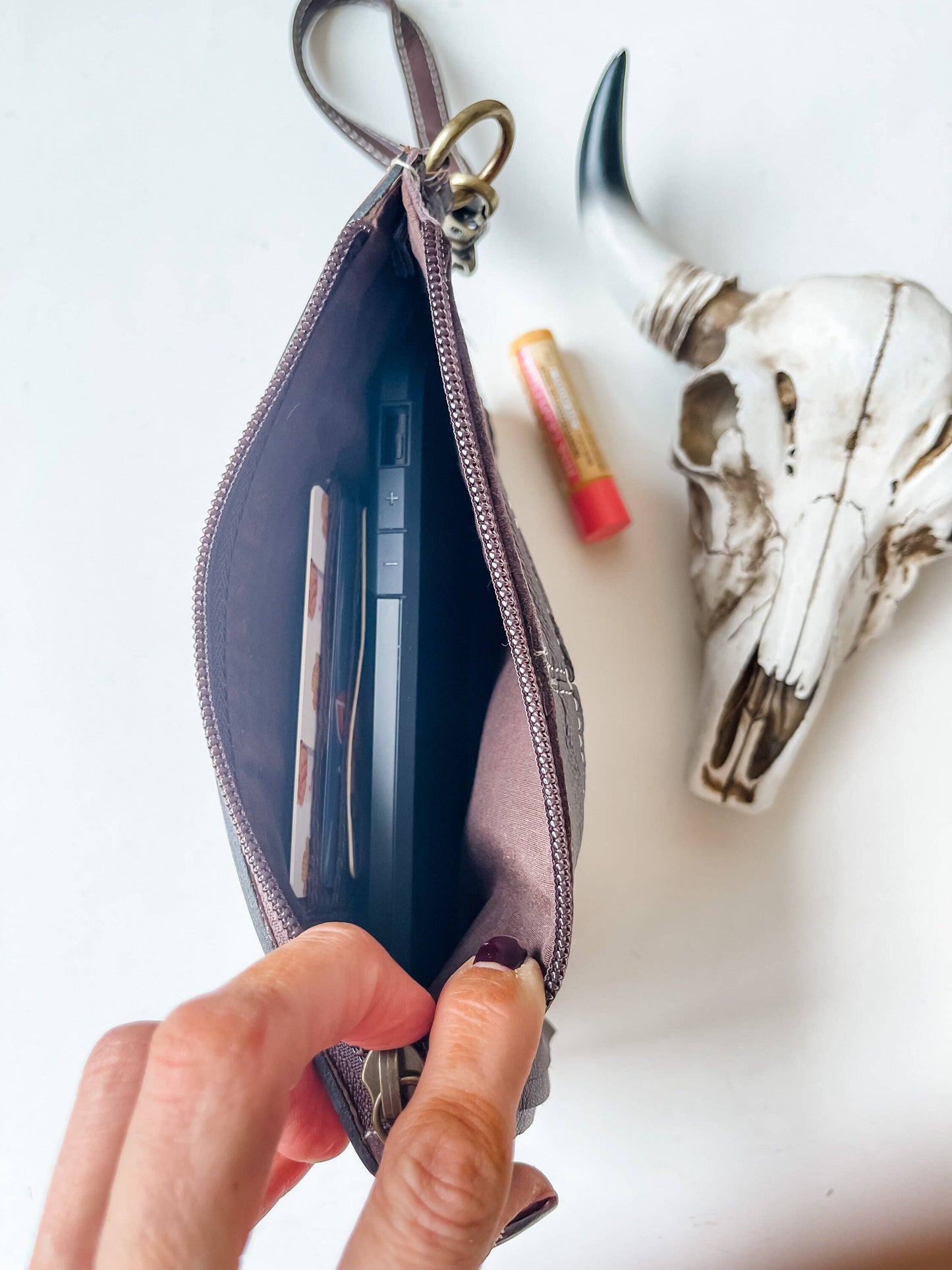 Mini Cowhide Tooled Leather Crossbody