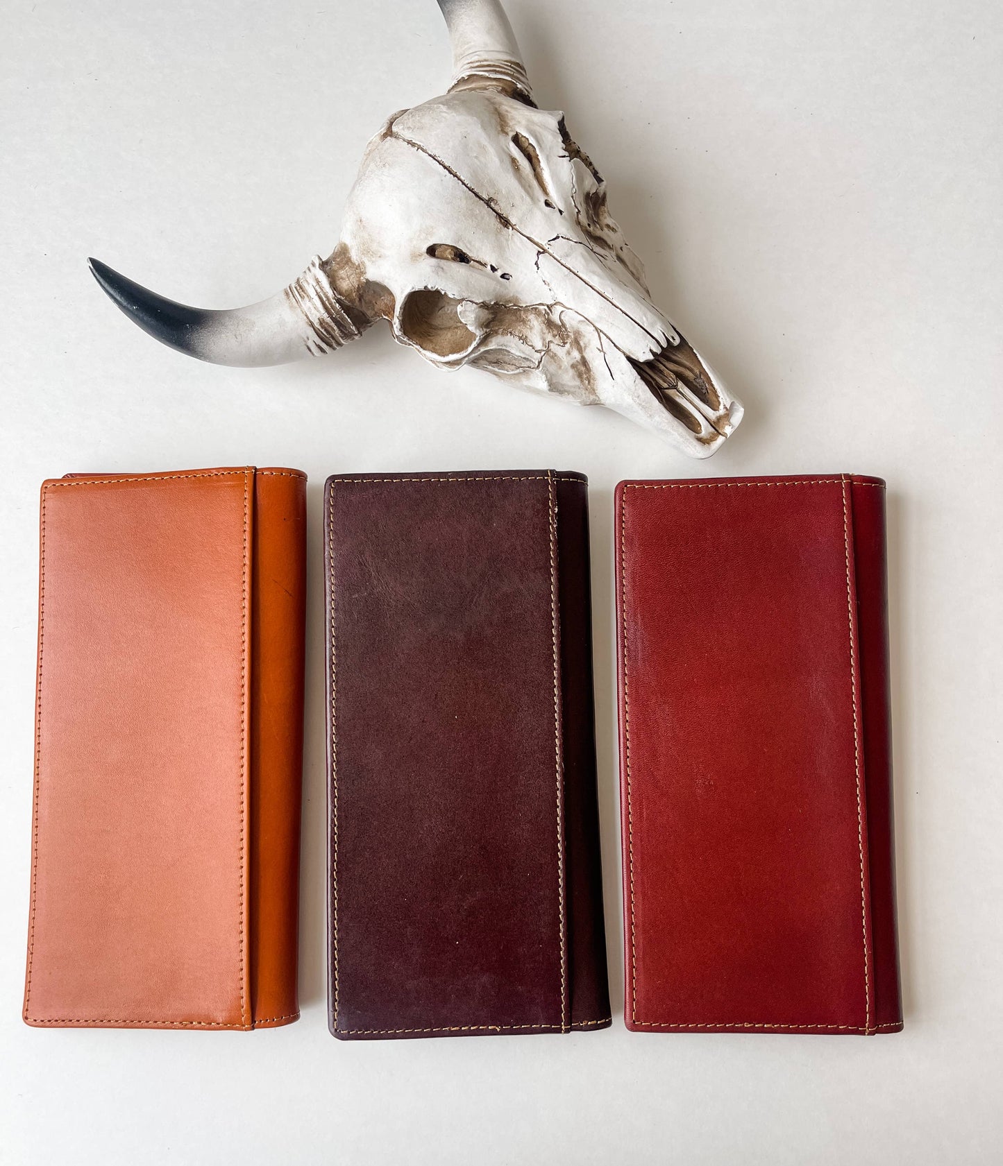 Longhorn Genuine Leather Bi-Fold Long Wallet