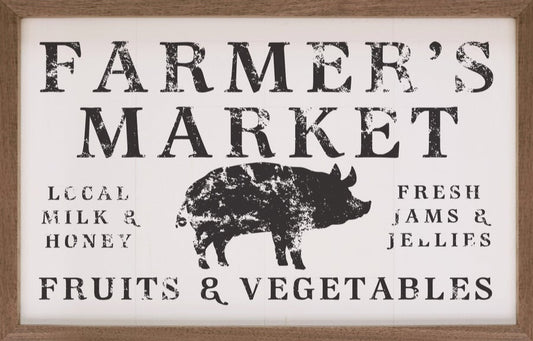 Farmer's Market Fruits And Vegetables Pig White image 0