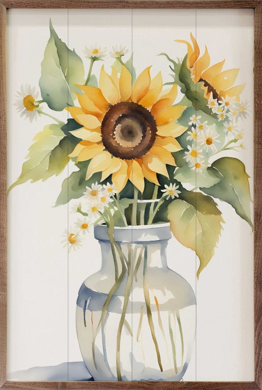 Sunflower Floral Vase White image 0