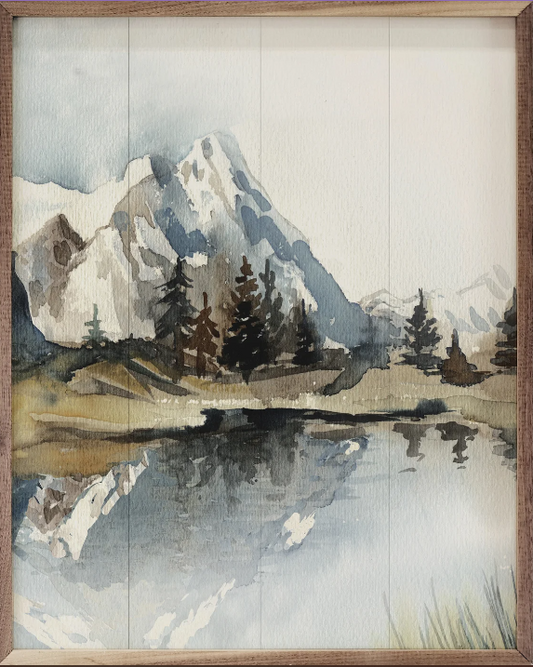 Watercolor Mountain Landscape image 0