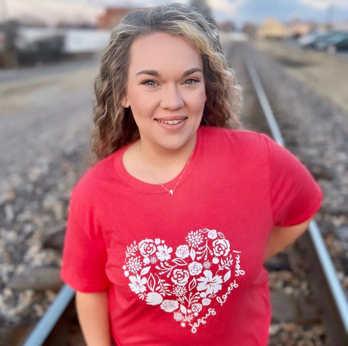 Floral Heart Jesus Loves You Unisex Shirt