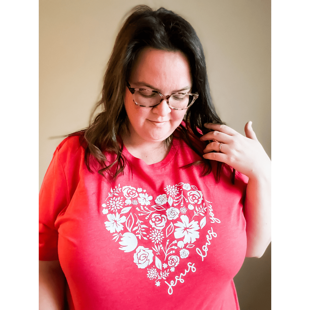 Floral Heart Jesus Loves You Unisex Shirt