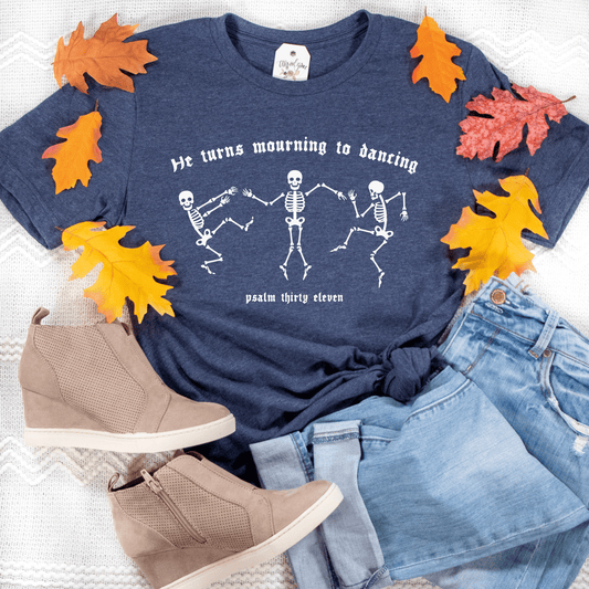 Skeleton Mourning to Dancing Unisex Shirt