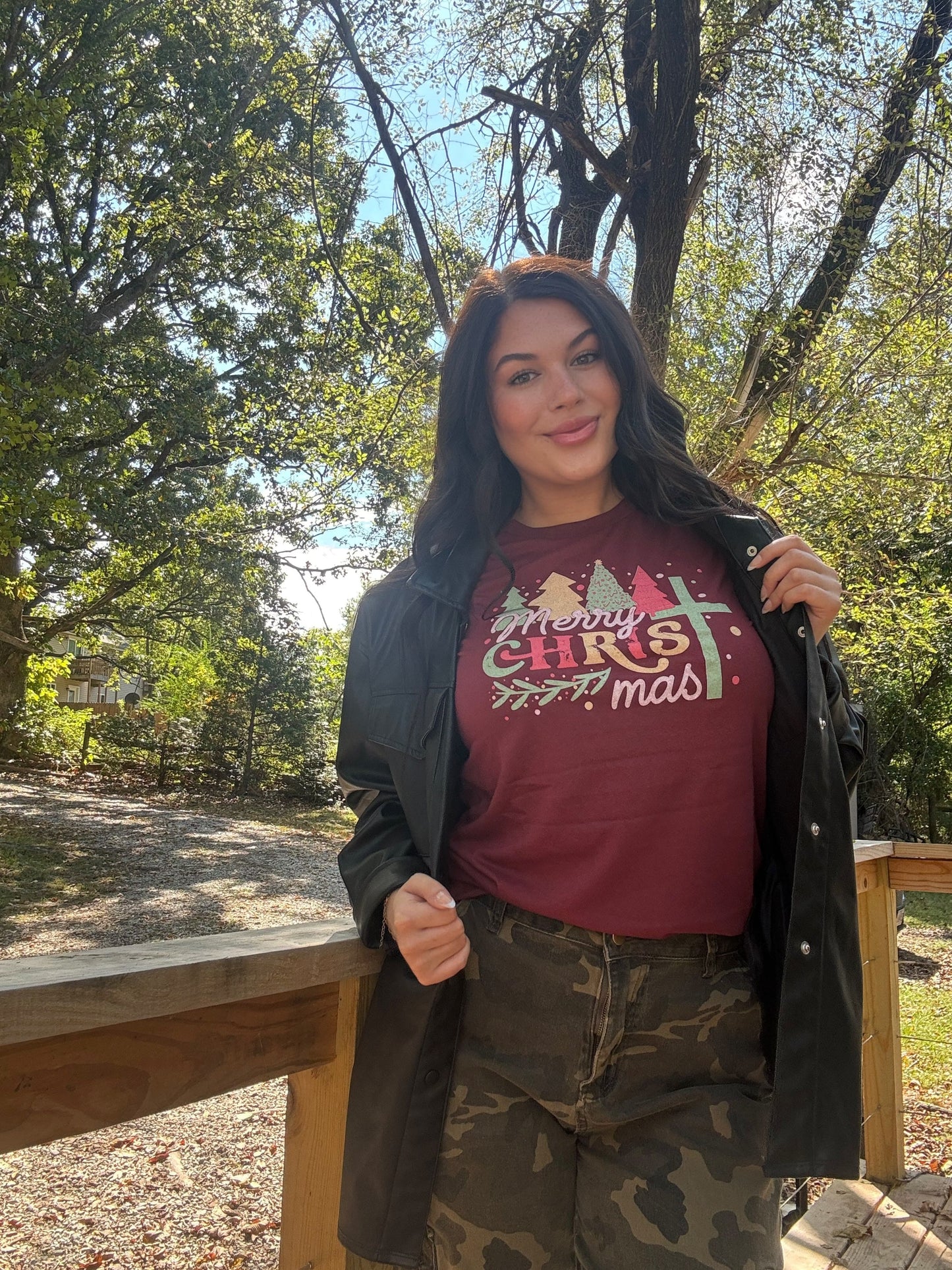 Trees Merry Christmas Multicolor Unisex Shirt