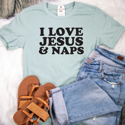 I Love Jesus and Naps Retro Unisex Shirt