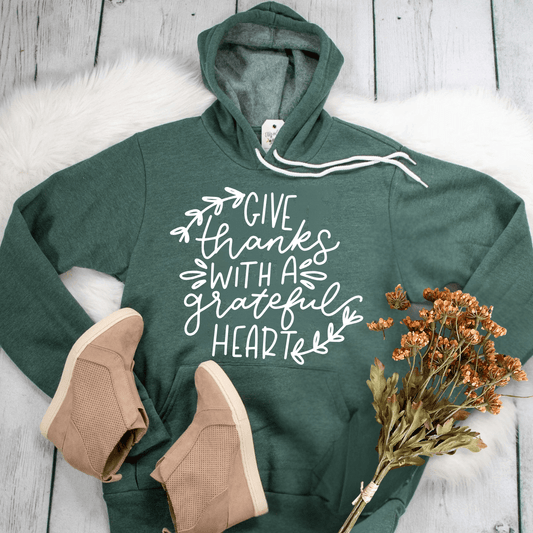 Give Thanks With A Grateful Heart Premium Fleece Hoodie