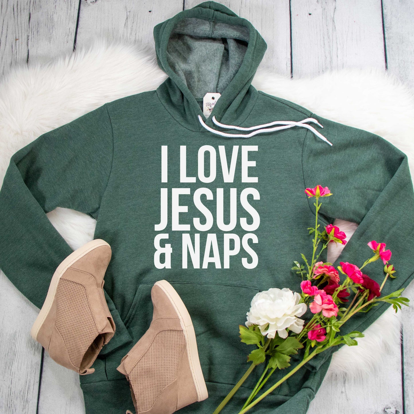 I Love Jesus and Naps Premium Fleece Hoodie