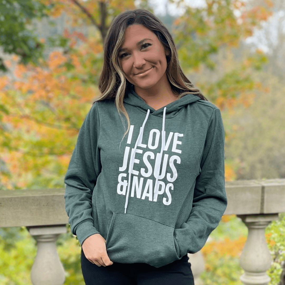 I Love Jesus and Naps Premium Fleece Hoodie