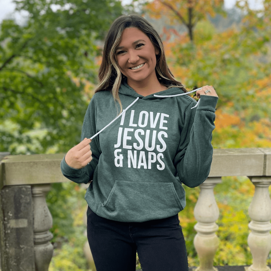 I Love Jesus and Naps Premium Fleece Hoodie