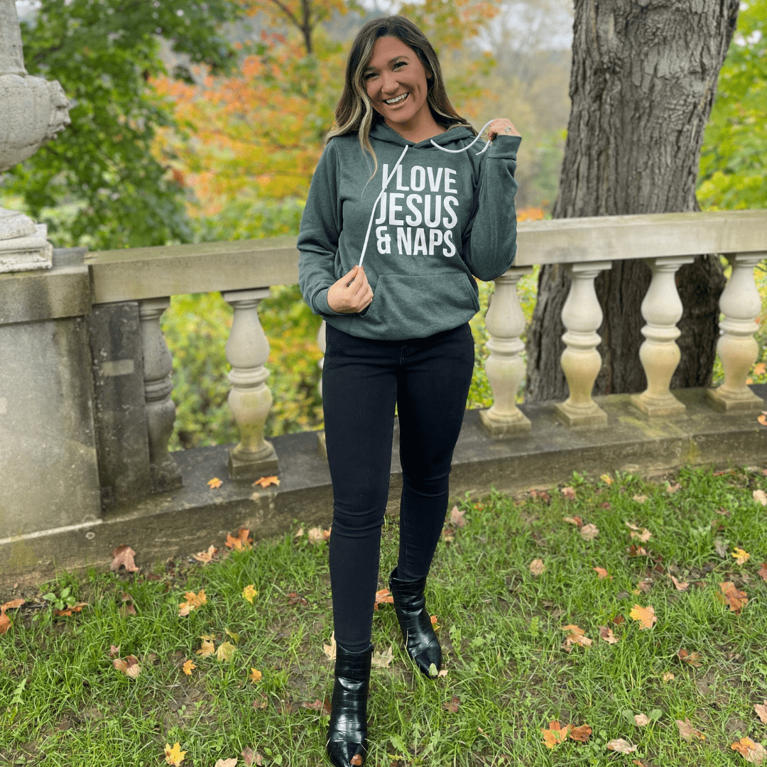 I Love Jesus and Naps Premium Fleece Hoodie