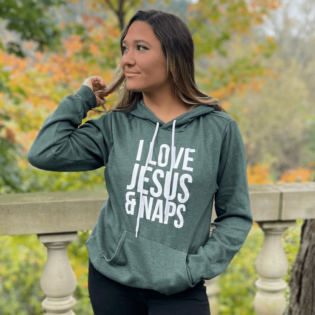 I Love Jesus and Naps Premium Fleece Hoodie