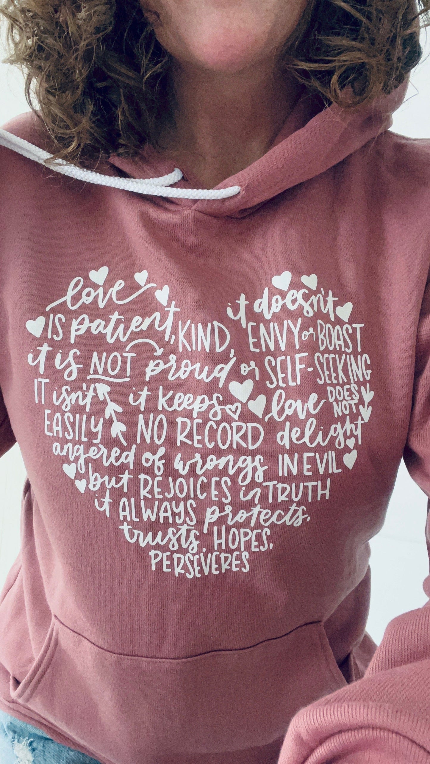 Love Is Patient Heart Premium Fleece Hoodie