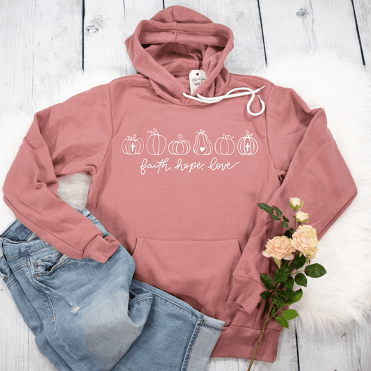 Pumpkins Faith Hope Love Premium Fleece Hoodie