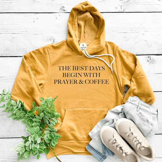The Best Days Begin With Prayer And Coffee Fall Premium Fleece Hoodie