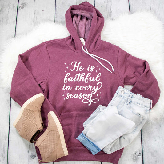 He is Faithful in Every Season Premium Fleece Hoodie