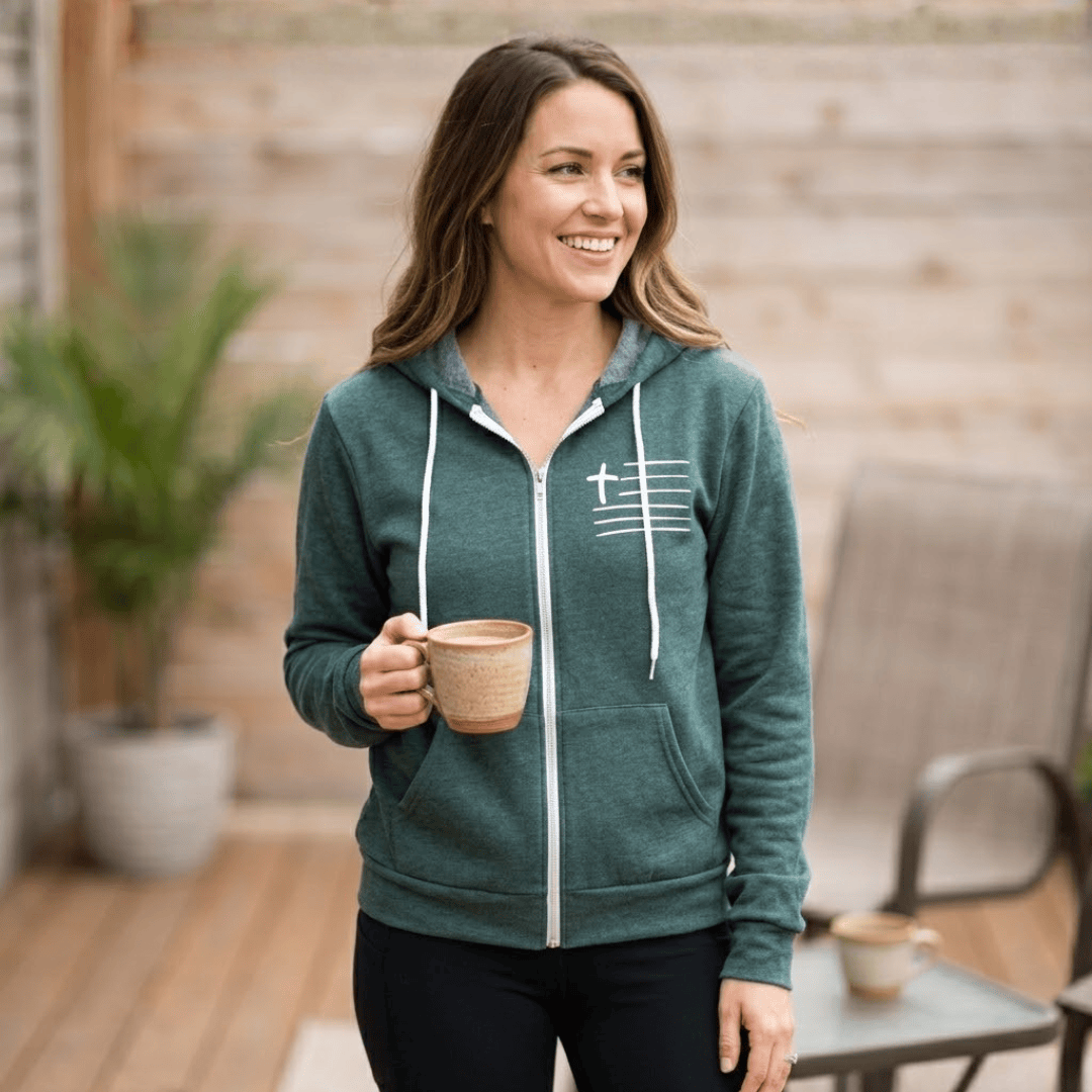 Cross Flag Premium Fleece Zip Up Hoodie