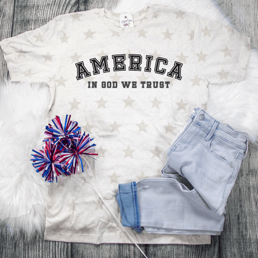 America: In God We Trust Unisex Star Tee