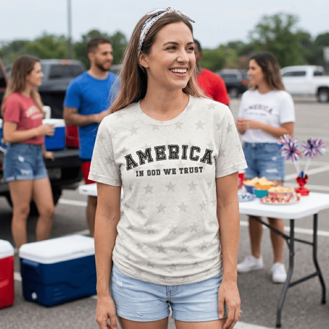 America: In God We Trust Unisex Star Tee