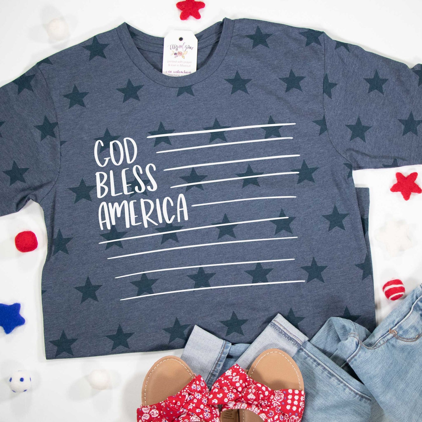 God Bless America Unisex Star Tee