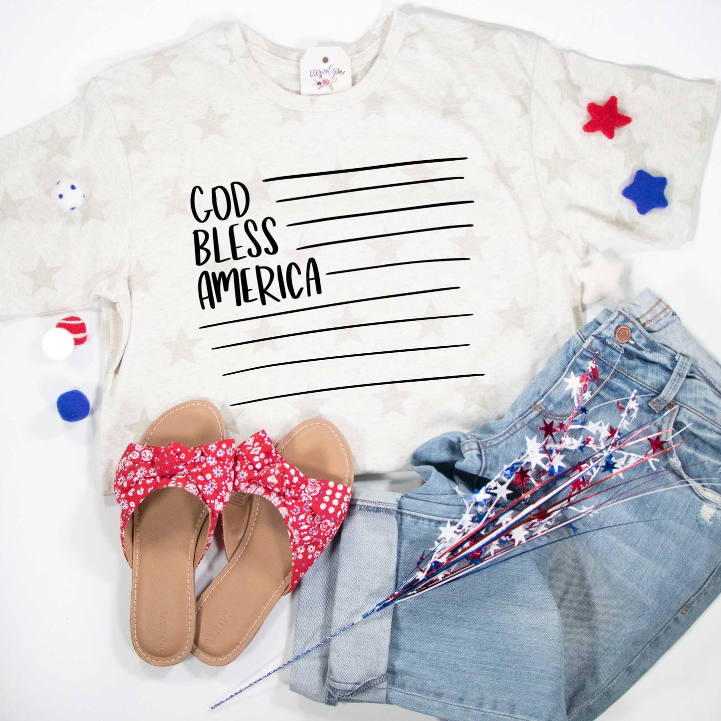 God Bless America Unisex Star Tee