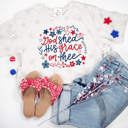 God Shed His Grace On Thee Star Multicolor Unisex Tee
