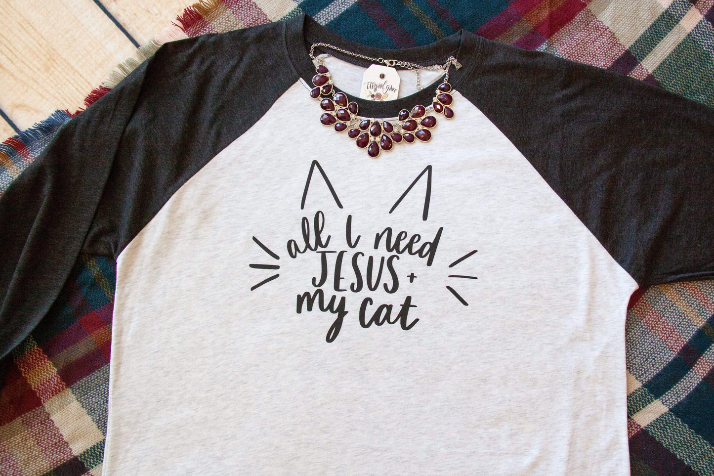 All I Need Jesus and My Cat Raglan