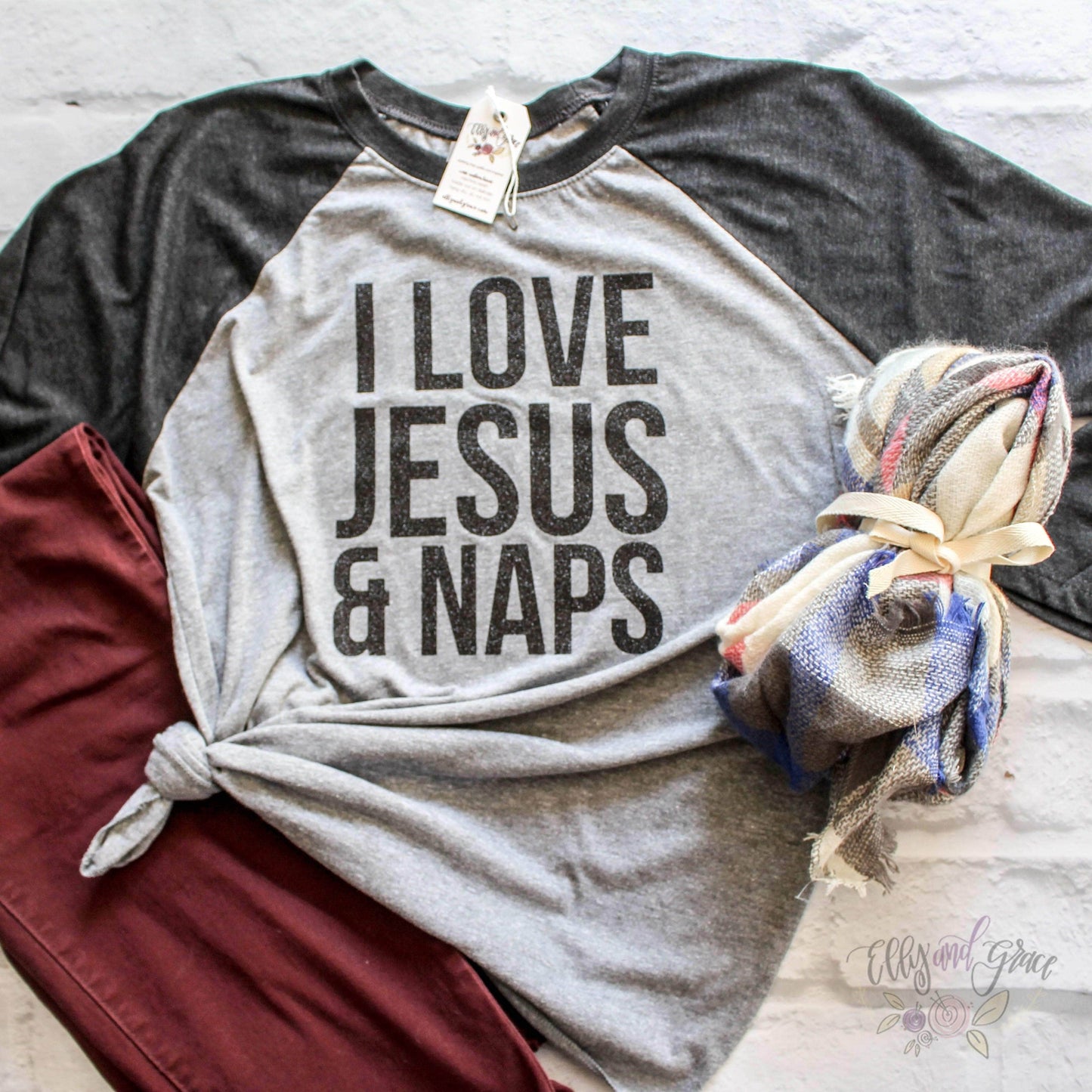 I Love Jesus and Naps Raglan