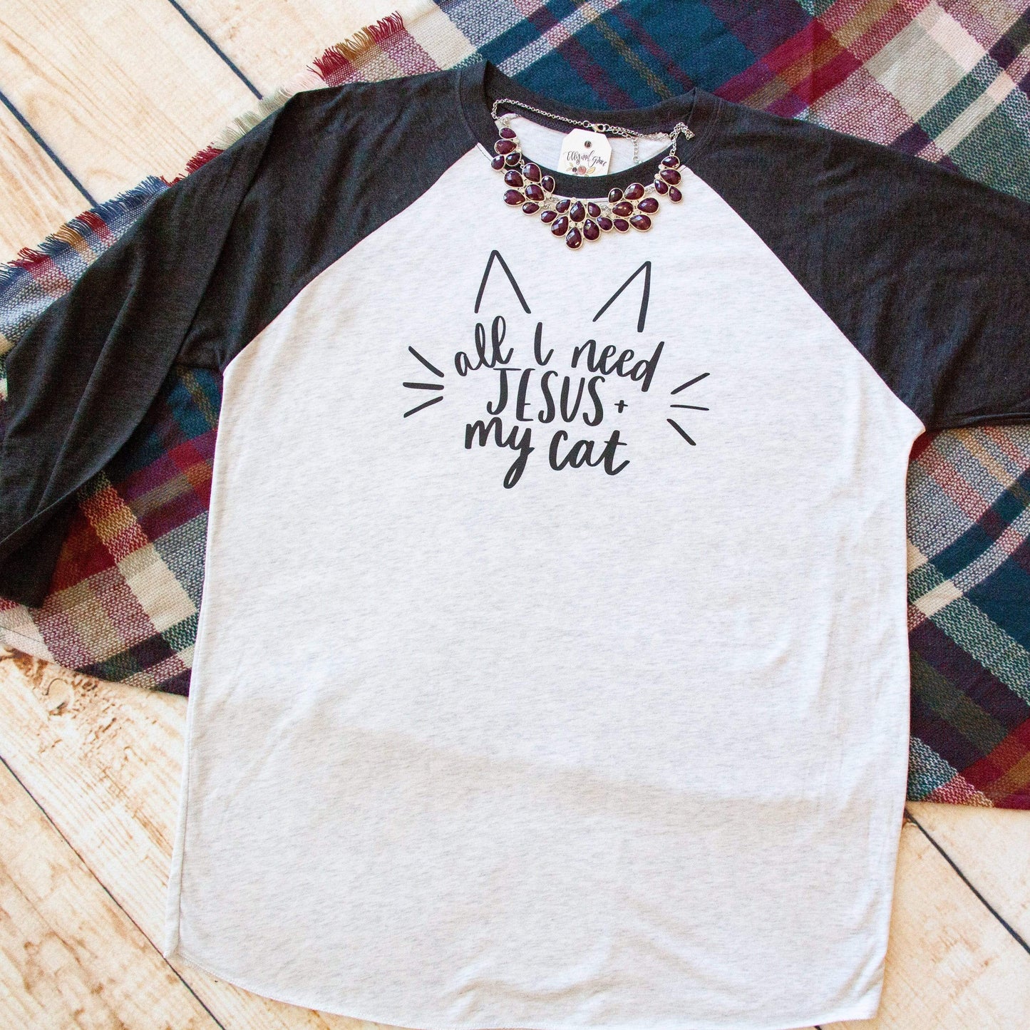 All I Need Jesus and My Cat Raglan