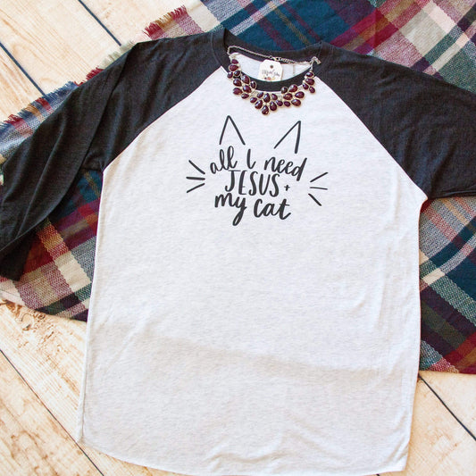All I Need Jesus and My Cat Raglan