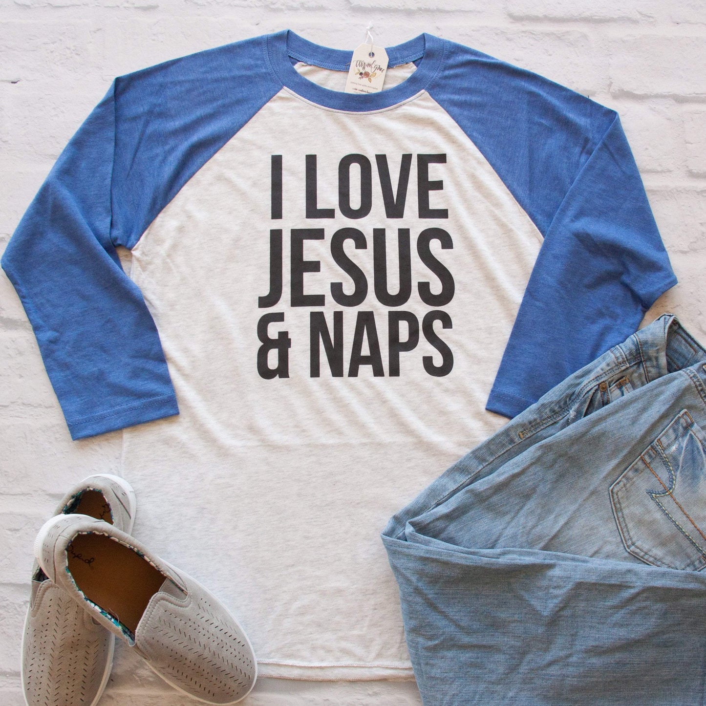 I Love Jesus and Naps Raglan