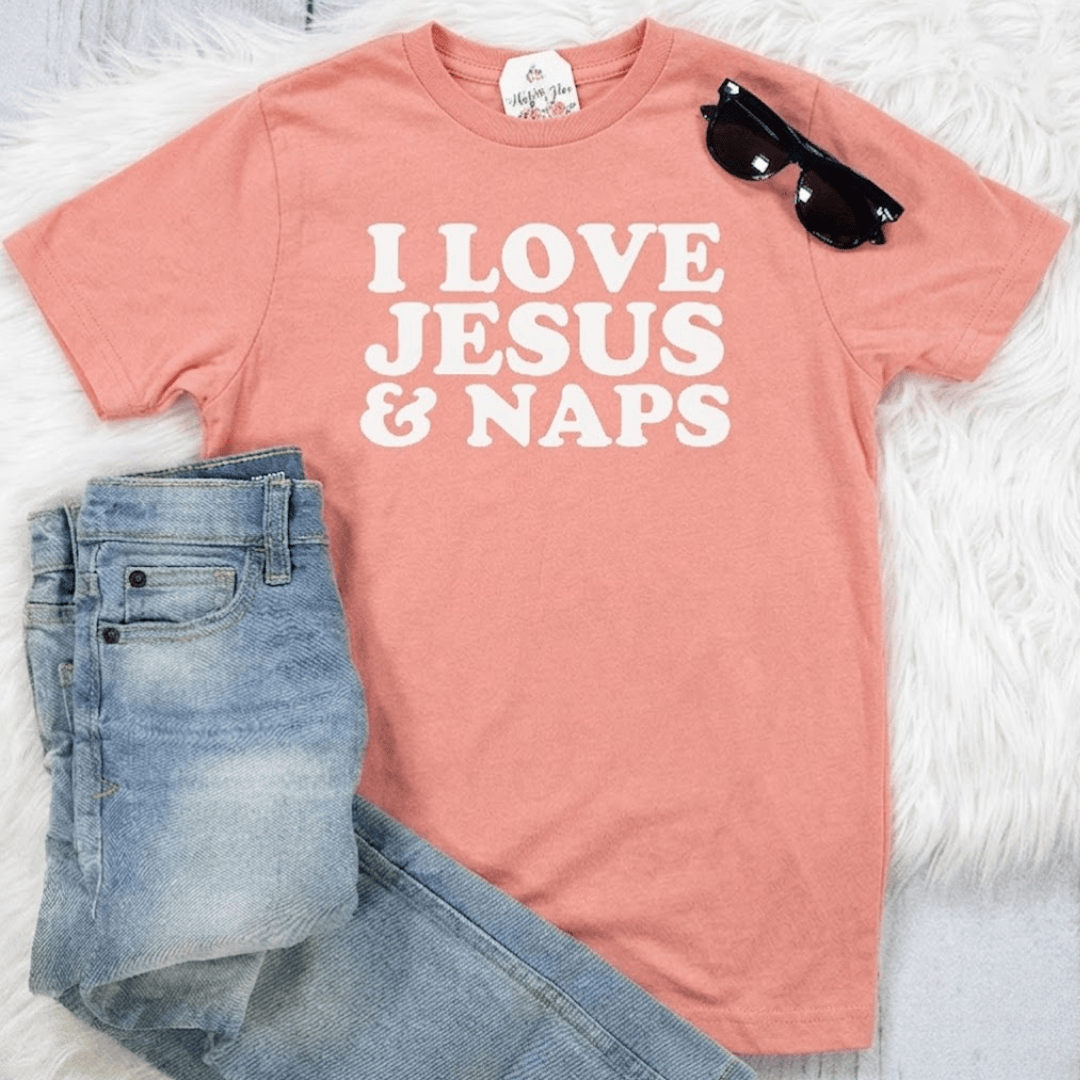 I Love Jesus and Naps Retro Unisex Youth Shirt