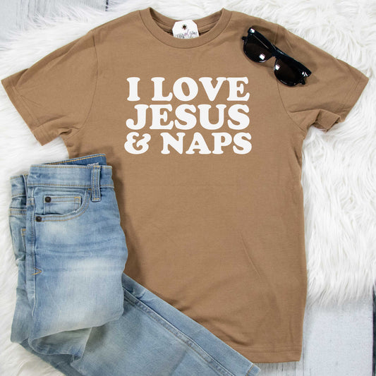 I Love Jesus and Naps Retro Unisex Youth Shirt